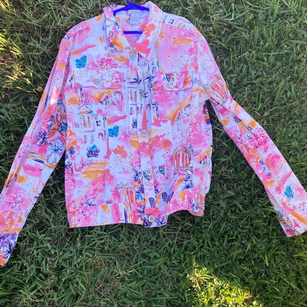 Colorful Floral Button-Up jacket